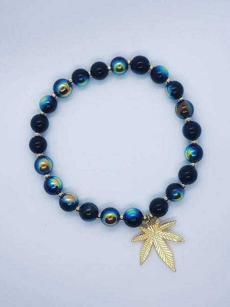 Golden Ganja Bracelet - Everyday Mari J